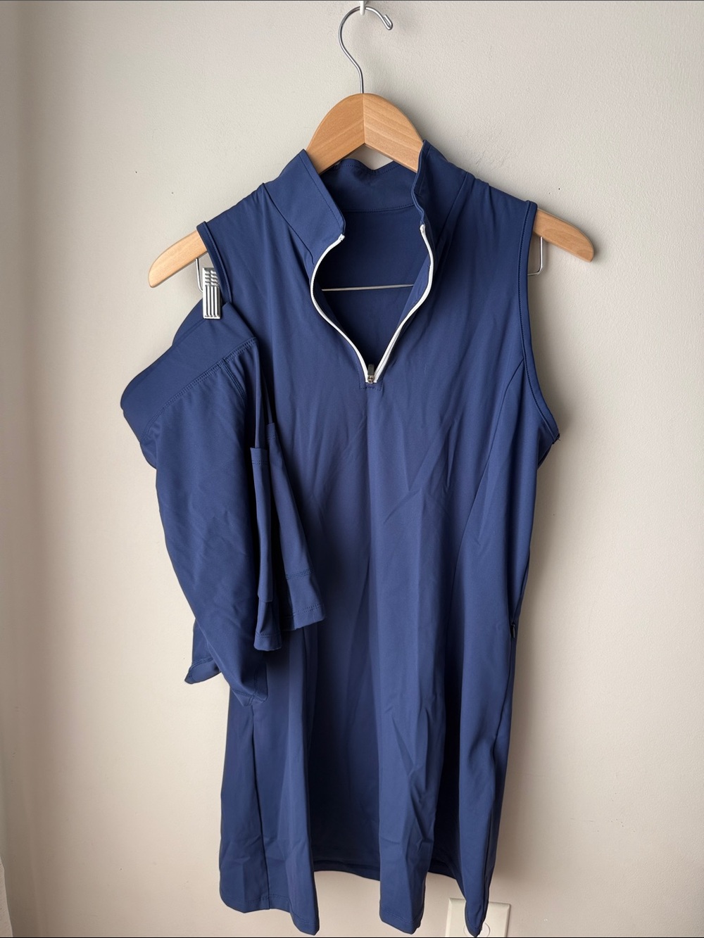 Blue Quarter Zip Athletic Golf Tennis Dress + Shorts Large